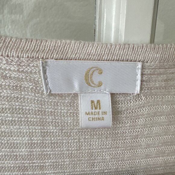 Sleeveless Long Cardigan Vest Duster Women’s Medium Beige Boho Cowboy Coastal - Picture 4 of 10